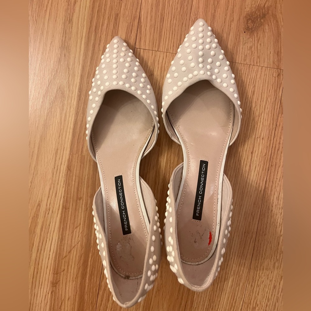 French Connection Cream Studded Heels